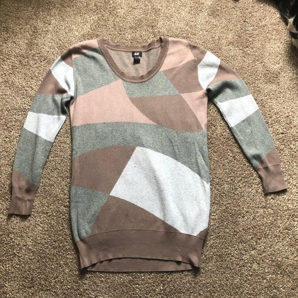 H&M Sweaters - H&M Pink & Gray Long Sweater